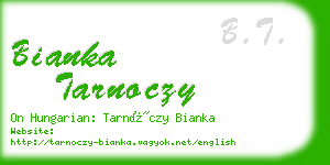 bianka tarnoczy business card